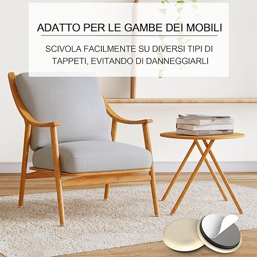 16 PCS Scivoli per Mobili,Piedini per Sedie,Piedini per Mobili Autoadesivo per Spostare Mobili（Rotondi, 19mm） - Honorern