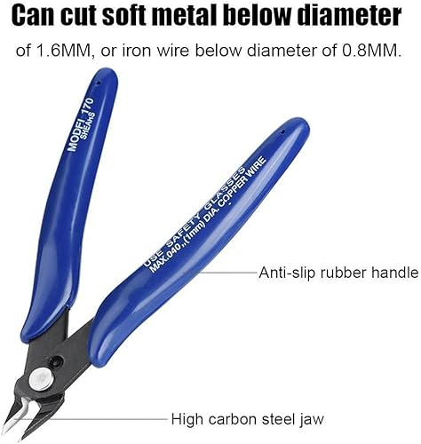 Diyeeni Diagonal Cutting Pliers Maniglia in acciaio al carbonio antiscivolo Maniglia in gomma antiscivolo Leggera Tronchesi Tronchesino Cesoie Cesoie Pinza diagonale, applicazione per stampante 3D. - Honorern