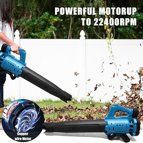 Soffiatore a Batteria Compatibile con Makita 18V, 22400RPM Professional Soffiatore Foglie Elettrico, per la Cura del Prato, Auto Velocità Dell'aria 245km/h (Senza Batteria) - Honorern
