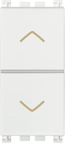 Vimar Arké 19060.B Commutatore 2P 10 AX 250 V, 6 Morsetti, a Due Tasti, con Frecce Direzionali e Posizione OFF Centrale, Max 100 W per Lampade con Alimentatore Integrato - Honorern