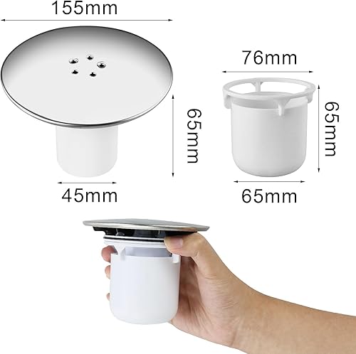 Copertura di scarico della doccia, copertura di ricambio per sifone doccia, 90 mm/115 mm, copertura per scarico della doccia, copertura cromata per foro del piatto doccia, copertura di scarico del - Honorern