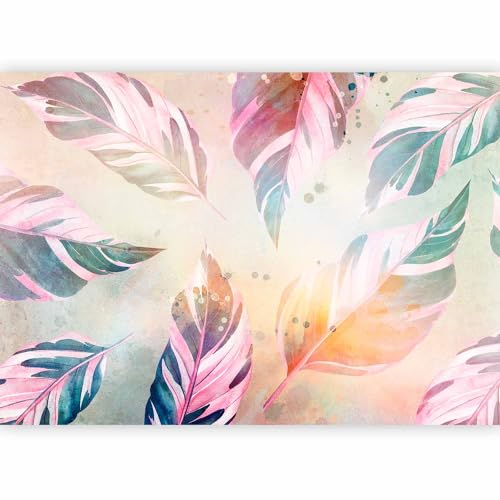 Carta da Parati Adesiva Foglie 392x280 cm Fotomurali Adesivi Murali Rivestimento Parete Moderna per Pareti Adesiva Muro Decorativo Fotomurale Natura Pianta Di Foglie Aspetto concreto - Honorern