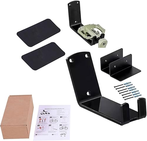 Supporto da Parete per Biciclette,Supporti da Parete per Pedali di Biciclette per Bici Elettrica, MTB, City Bike: Montaggio a Parete con Staffa e Cuscinetti di Protezione a Parete,Portata 35kg - Honorern