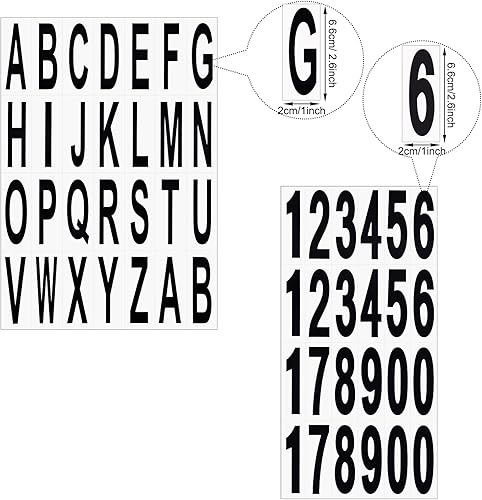 10 Fogli Adesivi Numeri e Lettere per Cassette Postali per Esterno Adesivi in Vinile Nero con Numeri e Alfabeto per Casa Affari Appartamento Indirizzo Finestra Porta Auto (2,6 x 1 Pollice) - Honorern