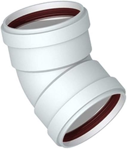 CURVA APERTA 45° F/F ø 80 mm PER CANNA FUMARIA TUBO ALLUMINIO BIANCO Stabile - Honorern