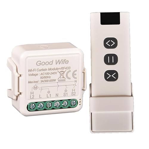 Interruttore Tapparelle tapparelle RF+WiFi Switch perTenda,Relè Modulo Comando Smart per Tapparelle Elettriche, Controllo App Smart Life, Comando Vocale Alexa, (1) - Honorern