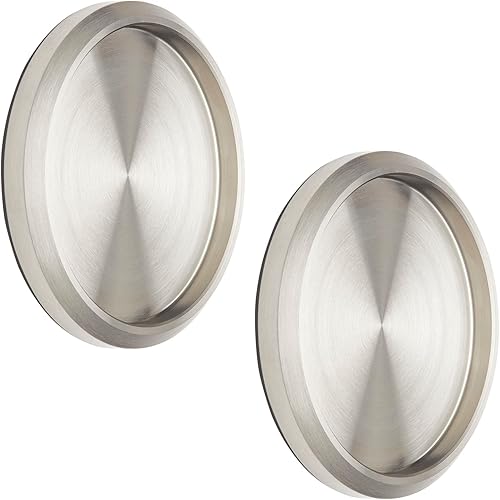 2 pezzi Maniglie per porte scorrevoli NALA Ø 70 mm autoadesiva con tampone adesivo 3M Maniglie per mobili in vero acciaio inox per porte in vetro e porte di stanze Maniglia a conchiglia - Honorern