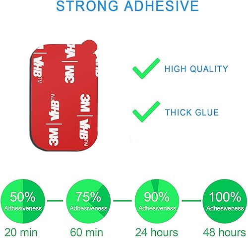 Confezione da 15 pezzi di adesivi di ricambio rettangolari 3M ad alta adesione, per auto, cruscotto, telefono, parti adesive, nastro biadesivo 3M VHB - Honorern
