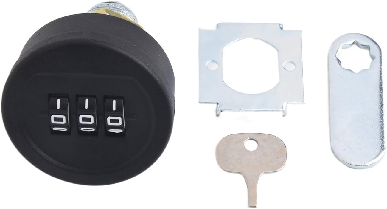 Serratura a combinazione digitale con 3 cassetti e password, per armadietti, cassette postali, mobili, cassetti, serratura con password ripristinabile, combinazione a 3 ruote (20 mm, nero) - Honorern