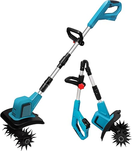 Motozappa a batteria per Makita 18 V, motozappa elettrica con motore brushless, regolabile in altezza, larghezza di lavoro 20 cm, profondità di lavoro 15 cm, per giardini e cortili (senza batteria) - Honorern