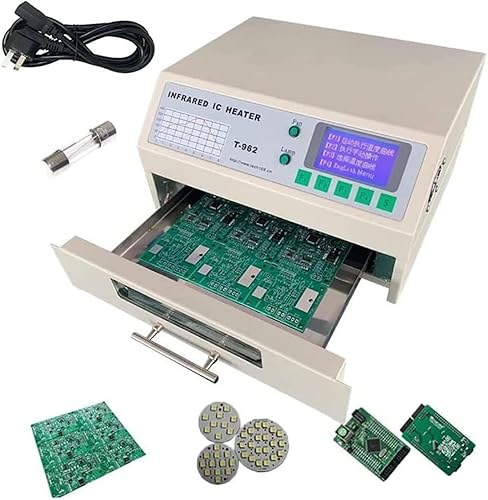 Forno di Rifusione T962/T962A/T962C/T962A+ Macchina di Rifusione Automatica Saldatrice Riscaldatore A Infrarossi con Circolazione di Aria Calda per Prove di Saldatura SMT PCB,T-962 - Honorern