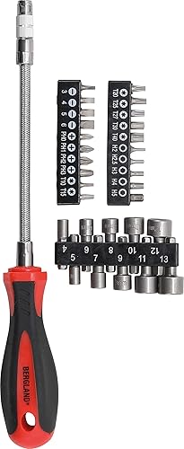 BGS Diy 20131 - Set di punte per cacciaviti, 31 pezzi, con codolo flessibile, supporto per punte per cacciavite con punte - Honorern