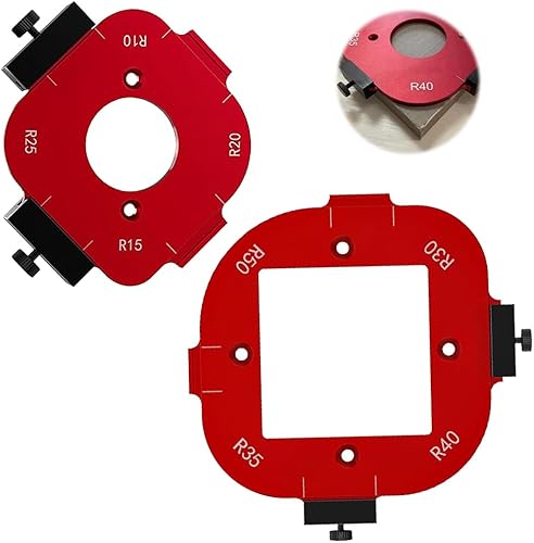 2 Pezzi Modelli di Fresatura per Raggio, Modelli di Fresatura per Angolo in Alluminio per Fresatrice R10 R15 R20 R25 R30 R35 R40 R50 per Tavolo da Lavorazione del Legno Localizzatore - Honorern