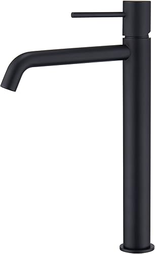 MICE - Rubinetto monocomando per lavabo alto in ottone - Rubinetteria bagno colore nero opaco - rubinetto alto lavabo BDM039-3NG - Honorern