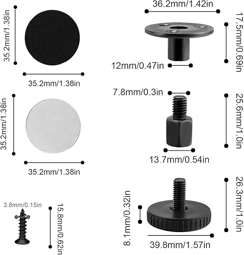 4 Pezzi Piedi per Mobili, Piedini Regolabili Per Mobili, 27-64 mm Piedini Regolabili, Nessuna Perforazione, con Cuscinetto Antiscivolo, per Tavoli, Armadi, Altri Mobili - Honorern