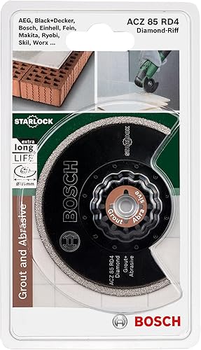 Bosch 1x Lama Segmentata Diamantata Starlock ACZ 85 RD4 (per Calcestruzzo, Lastre in fibrocemento, Ø 85 mm, Accessorio Utensili Multifunzione Oscillanti) - Honorern