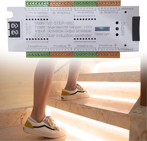 TWSOUL Controllo del sensore di movimento a LED per scale, illuminazione a LED con sensore di movimento, 32 livelli, controllo automatico delle scale - Honorern