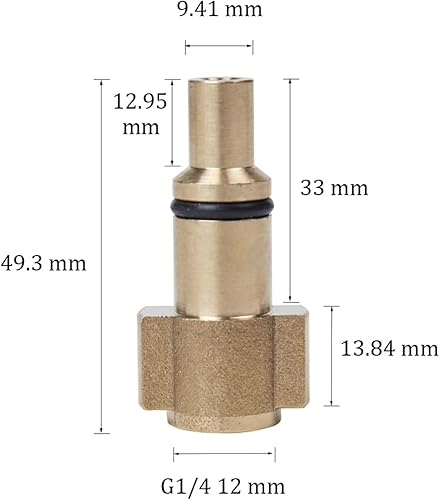 Baionetta adattatore per lavabo Parkside idropulitrice a baionetta 1/4' 14 mm - Honorern