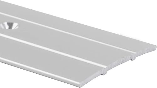 Profilo di transizione in alluminio, 38 mm, lunghezza 100 cm, passaggio tra due pavimenti, pre-forato o autoadesivo, listello in alluminio (nero, autoadesivo) - Honorern