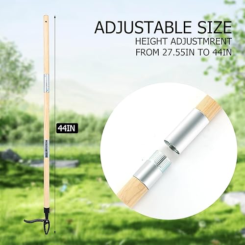 Estirpatore Erbacce da Giardino, Estrattore di Erbacce Staccabile con Manici in Legno, Materiale in Lega di Alluminio, Estirpatore Manuale per Giardino, Prato, Estrattore Manuale per Rimuovere le Erba - Honorern