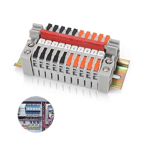 Morsetti Elettrici Rapidi, Din Morsettiera Distribuzione, 10 Pezzi, Grigio Morsetti per Cavi Elettrici, Campo di Connessione 0,5-2,5 mm², Morsetto Guida Din, per Cablaggio, Conversione Circuito - Honorern