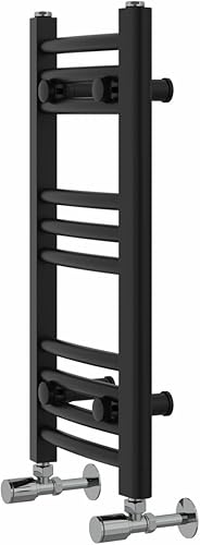 Warmehaus Scaldasalviette riscaldato curvo per bagno, riscaldamento centralizzato, 600 x 300 mm, bianco - Honorern