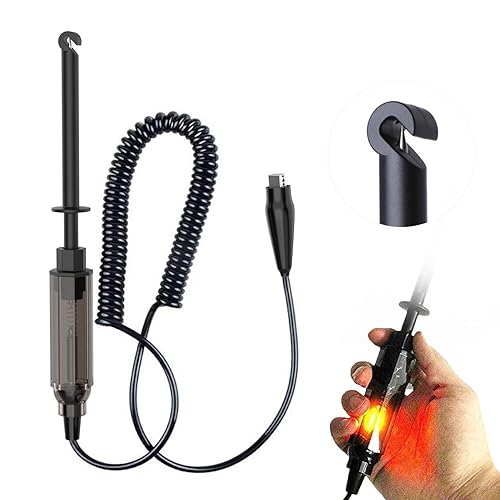 VKALTUL Tester di Tensione Automobilistica, Tester di Tensione DC 6V/12V/24V, Penna di Prova Con Sonda a Gancio e Indicatore 1 pz - Honorern