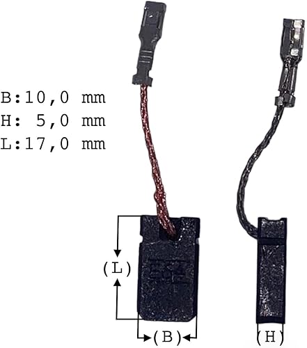 2 spazzole di carbone motore per Hilti 5 x 10 x 17 mm Hilti smerigliatrice angolare AG 125 S/AG 230 S/D 125 S/DAG 115 S/DAG 125 S/DAG 125 SE/DC 125 S/DCG 500 S/DEG 125 D/DEG 500 D/HG 00 D - Honorern