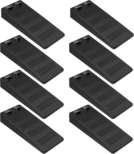 Pofgwjz 8 Pezzi Cuneo Fermaporta Gomma, Fermaporta A Pavimento Antiscivolo Protezioni Per Pareti, Adatto Per Pavimenti, Moquette, Cemento (Nero) - Honorern