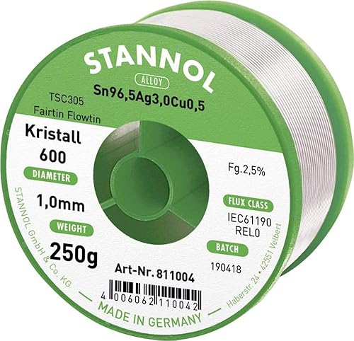 Kristall 600 Fairtin 811004 Sn3.0Ag0.5Cu senza piombo 250 g 1.0 mm 1 pc(i) - Honorern