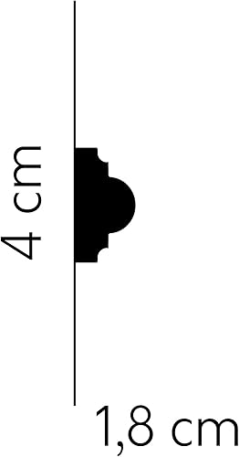 Cornice per parete Boiserie conf. da 10 mt profilo decorativo 3D in polimero duro bianco - verniciabili - Montaggio facile - Prezzo al mt Euro 6,62 - asta da 2 mt(MD002) - Honorern