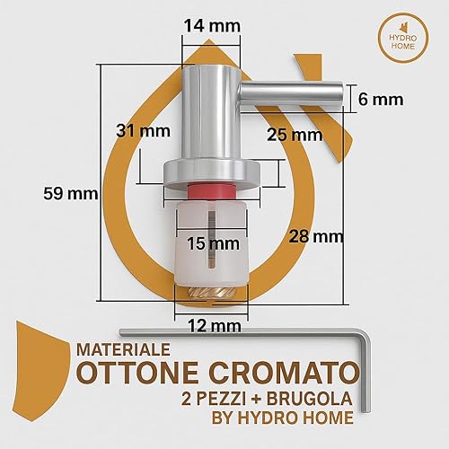 Kit Cerniere Copriwater Per Tavoletta Wc Pozzi Ginori, Cerniera Wc In Ottone Cromato, Montaggio Semplice Brugola Inclusa, Cerniere Copriwater Made In Italy - Honorern