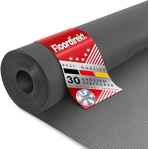 Tappetino di gomma fine scanalato tappetino, 3 mm, gomma corridore protettivo tappetino antiscivolo pavimento copertura, fine nervato (nero, 100 x 200 cm) - Honorern