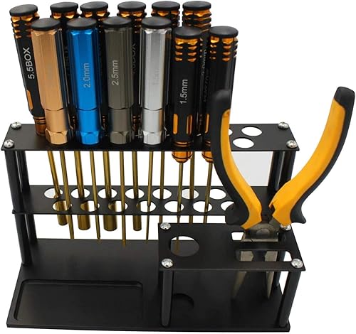 Cacciavite Organizzatori Cacciavite Storage Rack per Hex Cross Screw Driver RC Strumenti Kit Organizzatori 18 Fori Multifunzione Acrilico Tool Stand - Honorern