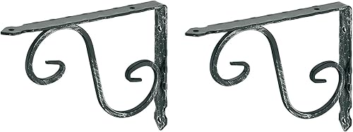 cyclingcolors 2x staffe mensole antiche vintage acciaio forgiato nero antico 150 x 115 mm 15 kg per pezzo rustico scaffale supporto vecchio - Honorern