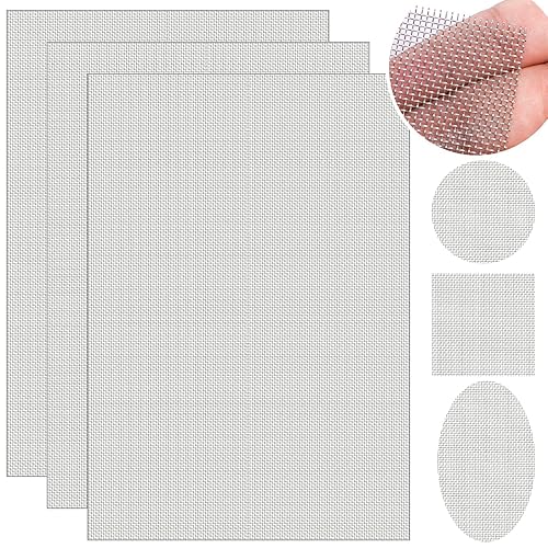 3 Pezzi A4 Rete Metallica In Acciaio Inossidabile Inox Maglia del Roditore Foglio della Maglia Tessuta 1 mm Rete di Rinforzo Griglia Filtro Per Porte Prevenire Topi Insetti E Serpenti, 210 x 300mm - Honorern