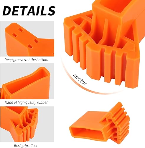 4 pezzi Piedini per Scala, Antiscivolo Piedini per Scaletta, Gomma per Scala di Piedini Ricambio per Scala Estensione e Scale Pieghevoli (Arancione) - Honorern