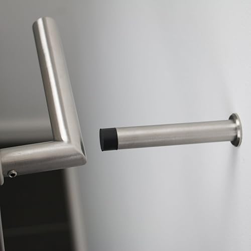 Fermaporta a parete in acciaio inox TS014 fermaporta con materiale di montaggio e tampone di gomma per montaggio a parete inclusi Ø 2,5 cm A: 10 cm - Honorern