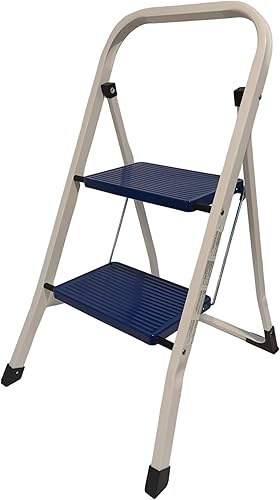 NG NICCOLAI SGABELLO-SCALA USO DOMESTICO 2 O 3 GRADINI BLU IN ACCIAIO PORTATA MAX 150 KG (2 GRADINI) - Honorern