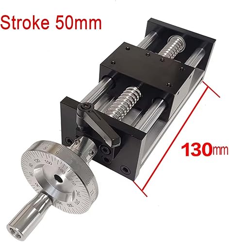 Rainorning Tavola Scorrevole Manuale con Vite a Ricircolo di Sfere e Scala Graduata, Attuatore Lineare ad Alta Precisione con Doppio Asse Ottico e Manovella per Utensili CNC e Stampa 3D (100mm) - Honorern
