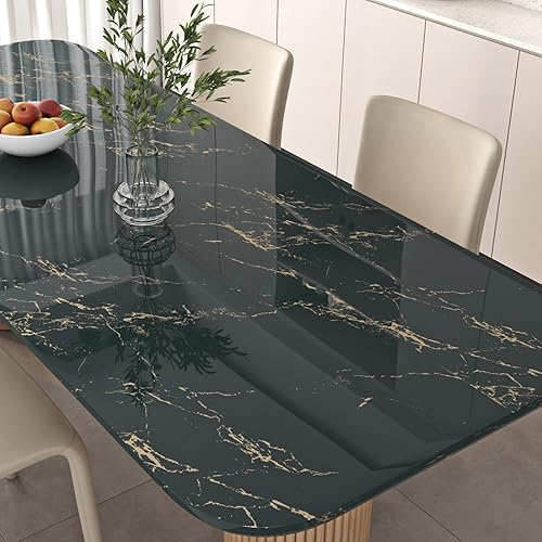 Livelynine Carta da Parati Effetto Marmo Blu Oro 40CMx5M Carta da Parati Adesiva Muro Cucina Bagno Marmo Oro Paraschizzi Cucina Adesivo Carta Adesiva per Mobili Cucina Top Adesivi per Mobili Cucina - Honorern