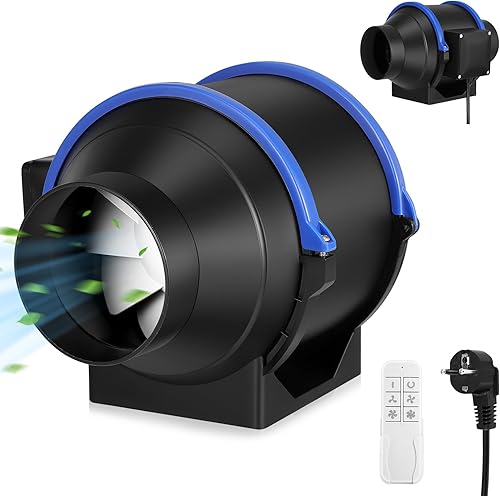 Ventilatore a tubo silenzioso, 100 mm, ventilatore regolabile in linea, per bagno, ufficio, fabbrica e macchine per incisione laser - Honorern