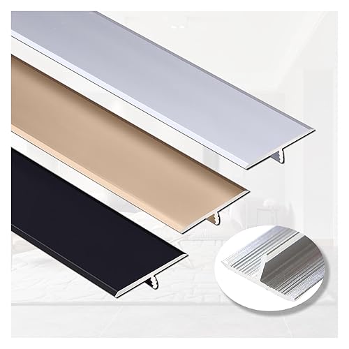 Listello protettivo Lega di Alluminio - Pavimento Bordo - Atriscia Divisoria - Strisce di Rivestimento Per Pavimenti in Laminato, profilo di transizione piatto con laminato(Silver,90cmx1.5cm) - Honorern