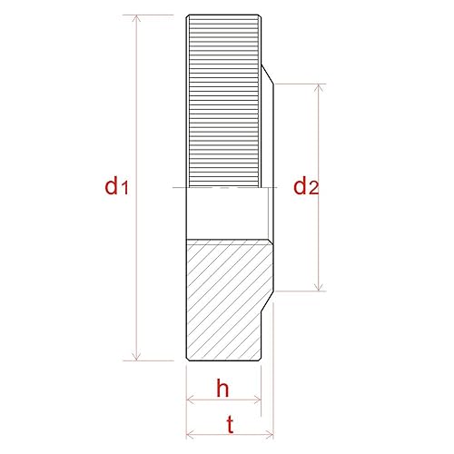 Dadi zigrinati M2, forma bassa, acciaio legato, nichel, 20 pezzi - Honorern