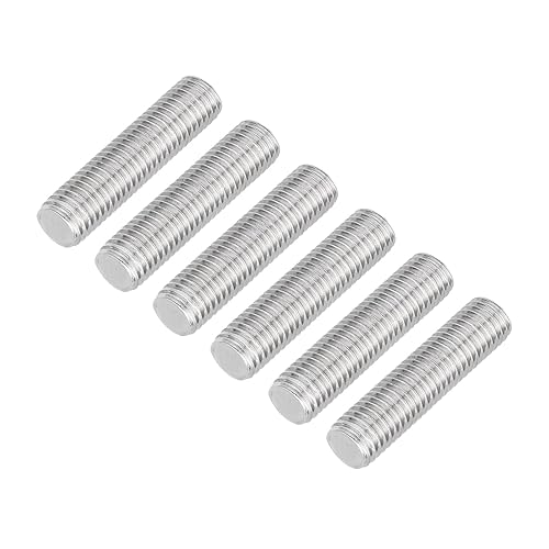 6pz Asta Filettata Intera, M12 x 50mm Acciaio Inossidabile 304 Borchie Barra con Filettatura Destra M12-1.75 Passo Filettatura per Assemblaggio Mobili Macchinari - Honorern