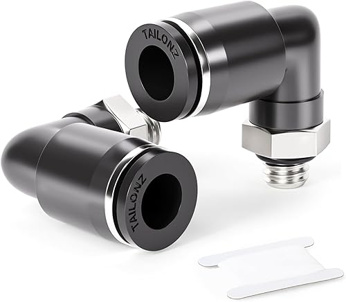 Raccordi a gomito maschio 6mm tubo OD x filettatura M6 90 da collegare PL6-M6 (confezione da 2) - Honorern