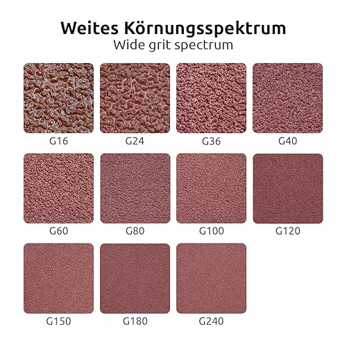 Fox Dischi abrasivi velcrati, 115 mm, 8 fori, p. Levigatrici rotorbitali, Corindone normale (50 Pz.) G80 - Honorern