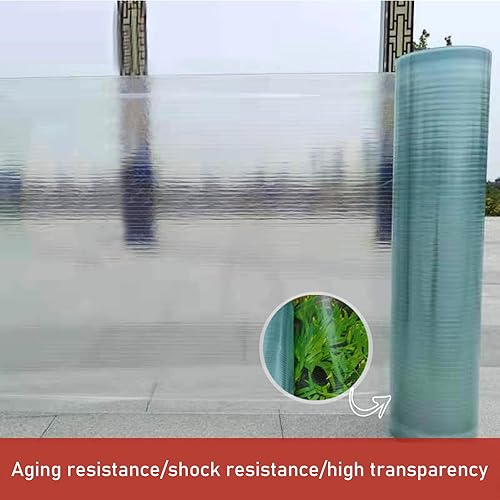 Lastra di Copertura in Policarbonato,Pannello in Fibra di Vetro per Serra,Pensilina Tettoia per Esterno,Protezione UV,per Giardino,Garage,Facile da Tagliare,Larghezza x Altezza (0.5x2m) - Honorern