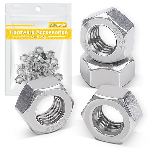 Caianwin 20Pcs M8 Dadi Esagonali Inox DIN934 304 Dadi in Acciaio Inox Per Lndustrial Costruzione Elementi Di Fissaggio - Honorern