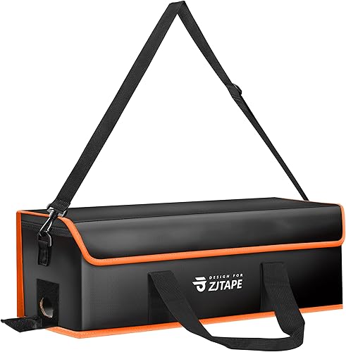 Borsa per batterie Ebike - Borsa sicura per lipo ignifuga, impermeabile, a prova di esplosione, scatola di sicurezza per batterie per lo stoccaggio, il trasporto, la ricarica (Nero, Arancione) - Honorern